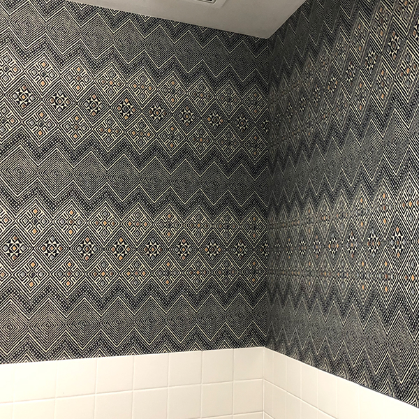 Thibaut Wallpaper Installation in bathroom in Excelsior, Minnesota